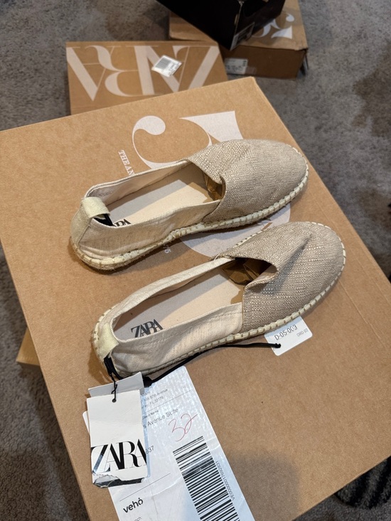 Zara Shoes - ZARA Natural Beige Espadrille Slip-Ons